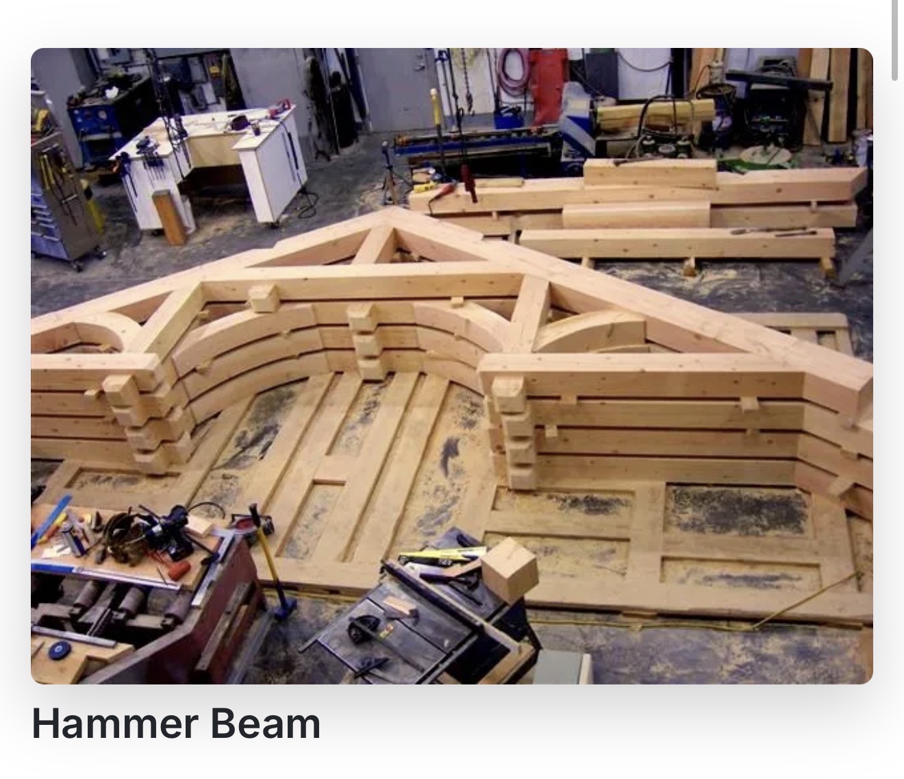 Hammer-beam timber frame